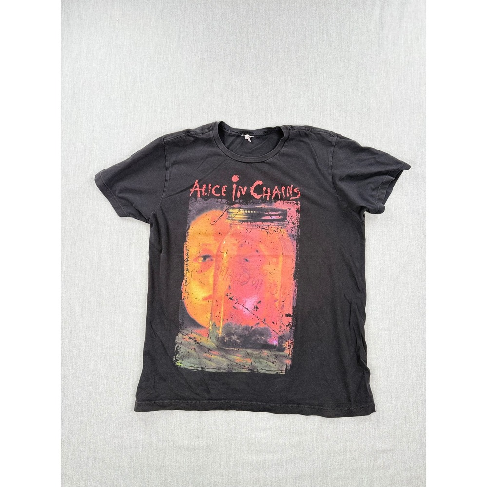 Alice In Chains Jar of Flies Graphic T-Shirt Black Grunge Rock Band Tee M